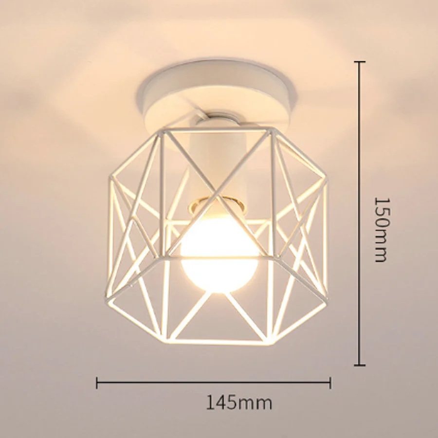 h lampshade Современные скандинавские черные кованые E27 светодиодные потолочные лампы для кухни, гостиной, спальни, кабинета, балкона, крыльца, ресторана, кафе-отеля - Цвет корпуса: h lampshade