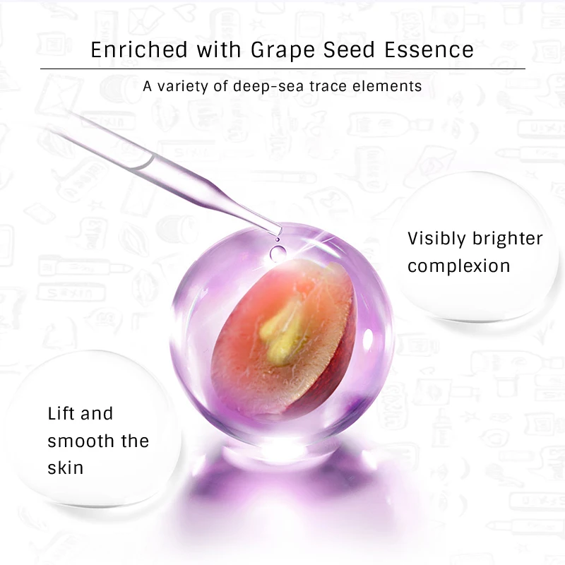 OMY LADY Grape Seed Face Serum Vitamin C Whitening and moisturizing Essence Deep hydration Firm skin anti-aging cream care OMY LADY Grape Seed Face Serum Vitamin C Whitening and moisturizing Essence Deep hydration Firm skin anti-aging cream care