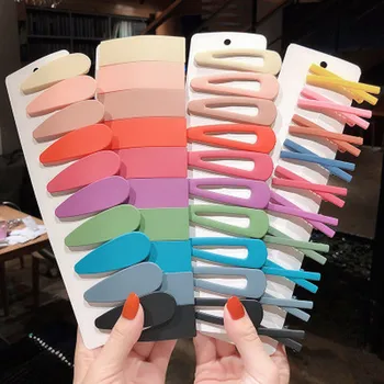 

10Pcs/pack Simple Solid Color Geometric Hairpins Hair Accessories Women Barrette Hairgrips Girls Candy Color Hair Clip Headdress