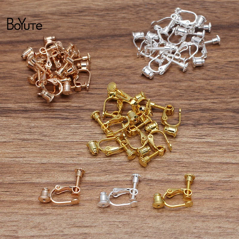 BoYuTe (50 Pieces/Lot) 17*17MM U Shape Metal Brass No Pierced Ear Clip Welding Earring Back Diy Handmade Earrings Accessories | Украшения и