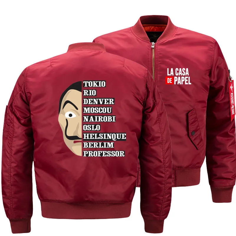 

Money Heist La Casa De Papel Windbreaker Bomber Jacket Mens House Of Paper Ma-1 Air Pilot Motorcycle Plus Size Guccy ChampionS