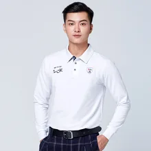 Мужские дышащие рубашки для гольфа с длинным рукавом, осенние весенние тренировочные топы, мужская повседневная спортивная толстовка с воротником-стойкой, повседневная одежда для гольфа D0664