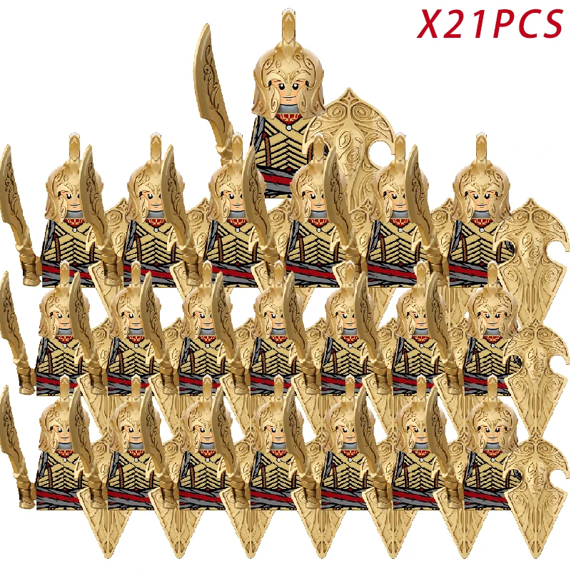 Medieval Fantasy Dwarf Warrior Leader Building Blocks Set