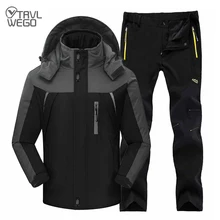 TRVLWEGO, зимний лыжный костюм, Мужская ветрозащитная водонепроницаемая куртка для сноуборда и штаны, уличная супер теплая Толстая Теплая Флисовая зимняя куртка