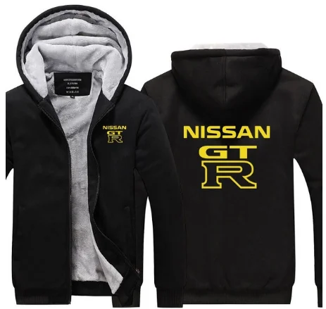 Новые зимние толстовки, мужские теплые толстовки для Nissan GTR, зимняя теплая утолщенная Вельветовая куртка, пальто на молнии, верхняя одежда, GT-R с капюшоном, топы-03