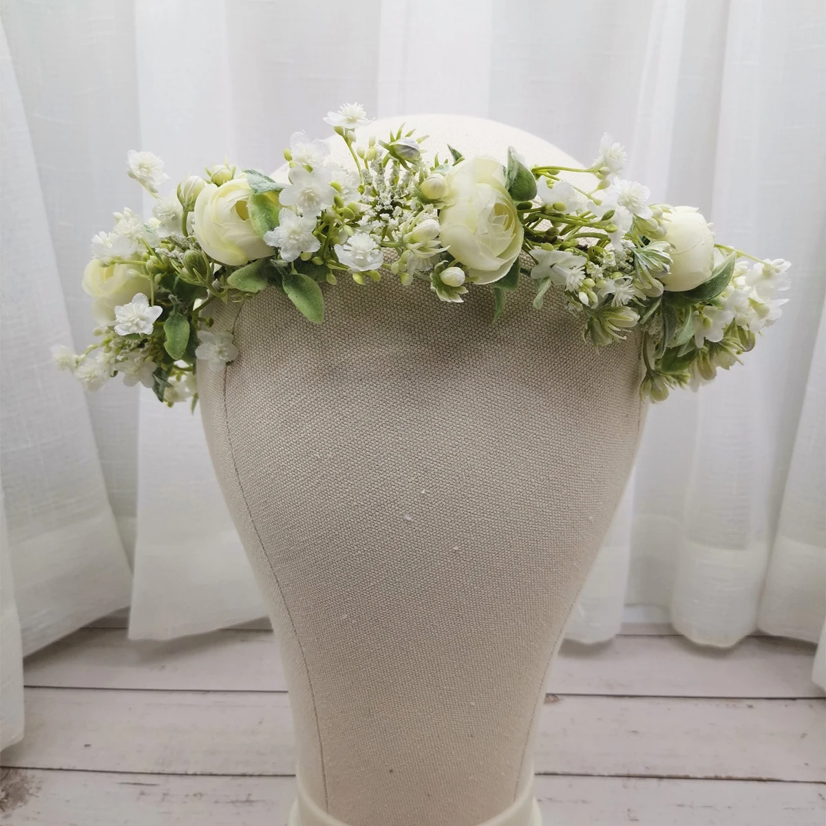Gypsophila Camellia Цветочная Свадебная Корона повязка на голову женские аксессуары для