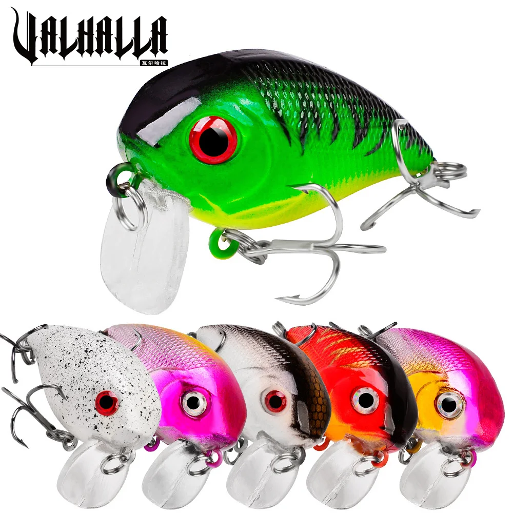 VALHALLA 5PCS Mini Fishing Lure Crank Bait 45mm 7g Wobbler Trolling Rattling Hard Baits Perch