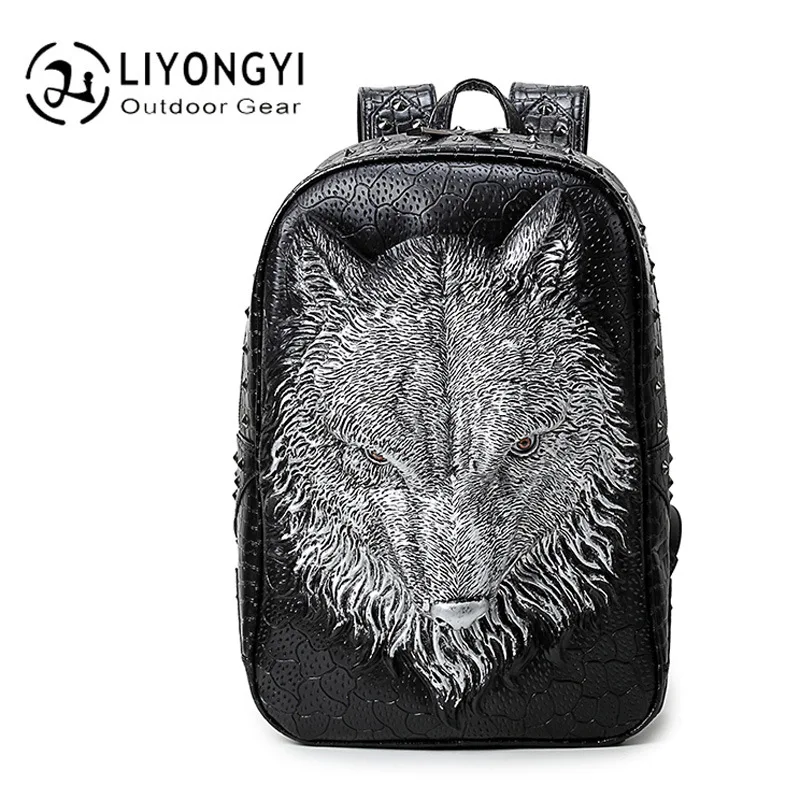 

New Style 3D Backpack Men's Women's Casual Large-Volume Wolf Head Travel Computer Bag Fashion School Bag