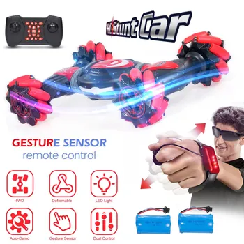 

2.4G Gesture Sensing RC Stunt Car Free Twisting Off-Road Vehicle Music Dancing Two Side Driving RC Toy Children Christmas Gift