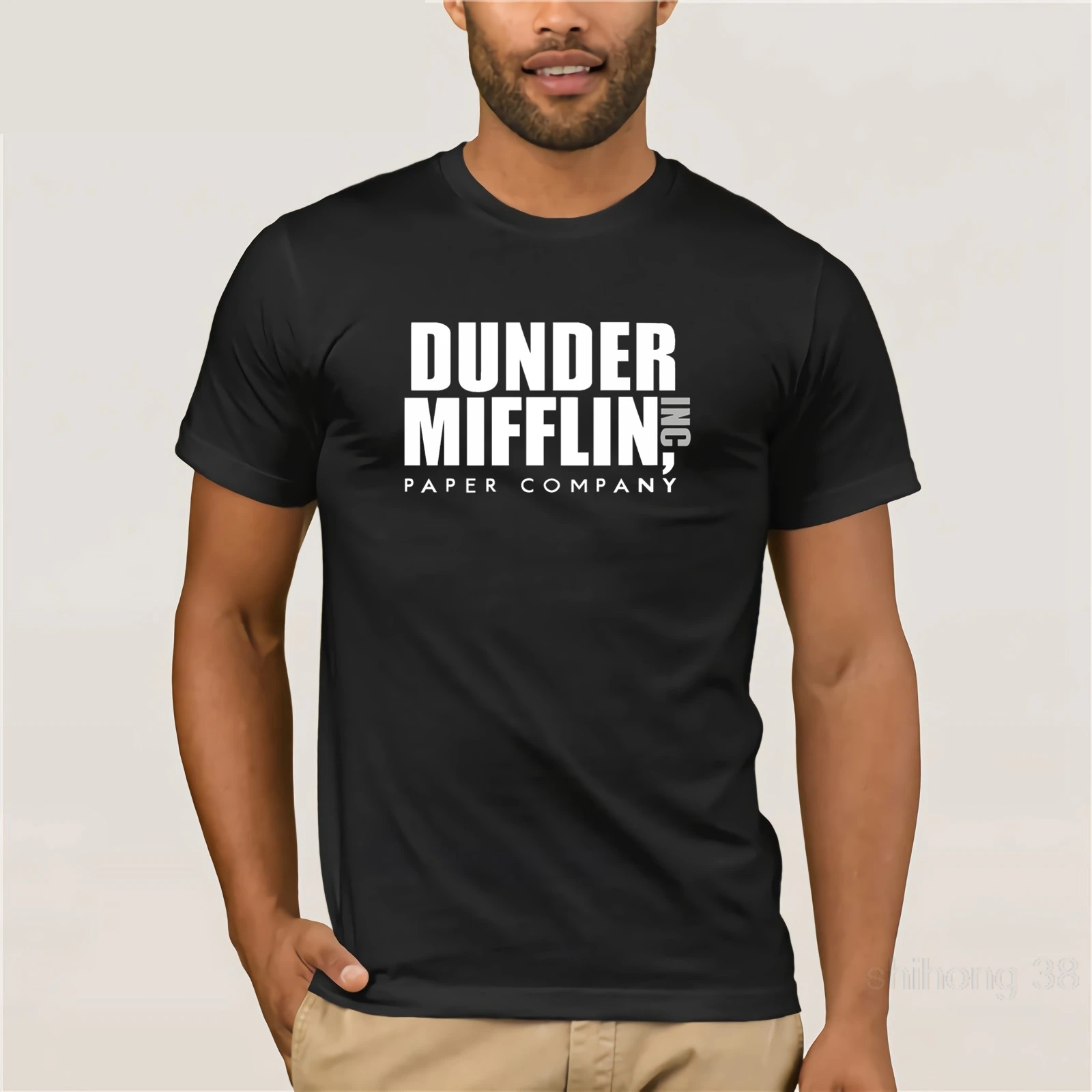 Офисная футболка dander Mifflin Веселая мужская повседневная с принтом из 100% хлопка