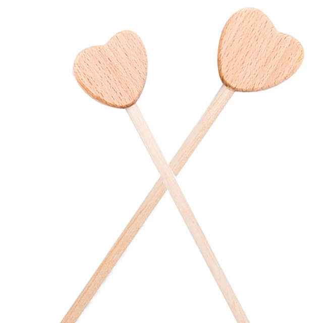 2pcs Baby Wooden Star Toys Diy Teether Baby Magic Wands Toys Play Gym Magic Wands Rod Rodent Toy Birthday Gifts For Girl Kids heart