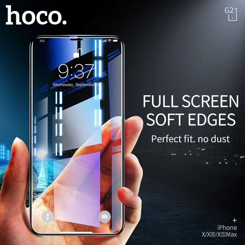 

HOCO 3D Tempered Glass for iPhone 11 on iPhone 11 Pro Max Curved Edge Screen Protector Protective Glass for iPhone XR X XS Max