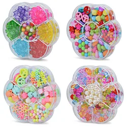 Boîte de perles de prunier pour enfants, ensemble de bricolage, fait à la main, jouet, tissage de Bracelet, bijoux, collier, Kit de construction, cadeau pour filles 