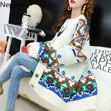 Neploe/Винтажные свитера большого размера, плотная зимняя одежда, вязаный кардиган, корейская мода, Harajuku, Женское пальто, Sueter Mujer