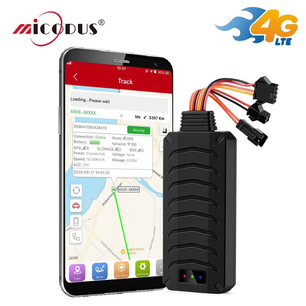 GPS-трекер Автомобильный 4G Аварийная сигнализация в режиме - Цена: 6 608,08 руб.