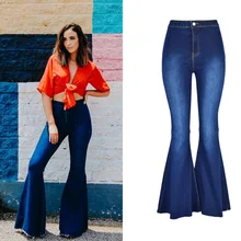 Винтажная супер вспышка джинсы темно-синие с высокой талией плюс размер 5XL джинсы Femme Hippie широкие женские джинсовые брюки