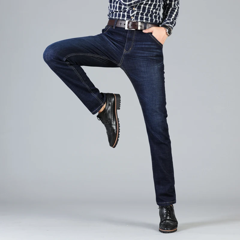 Hot Product Men's Jenas Business Classic Leisure Basic styles men Jeans Straight pants trousers Waistline Slim Jeans Cotton blue big Size 46