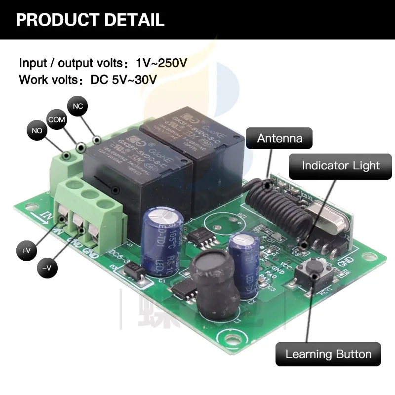Controle Remoto Universal sem Fio Receptor e Transmissor para Portões de Garagem e Portões 433mhz - Image 2