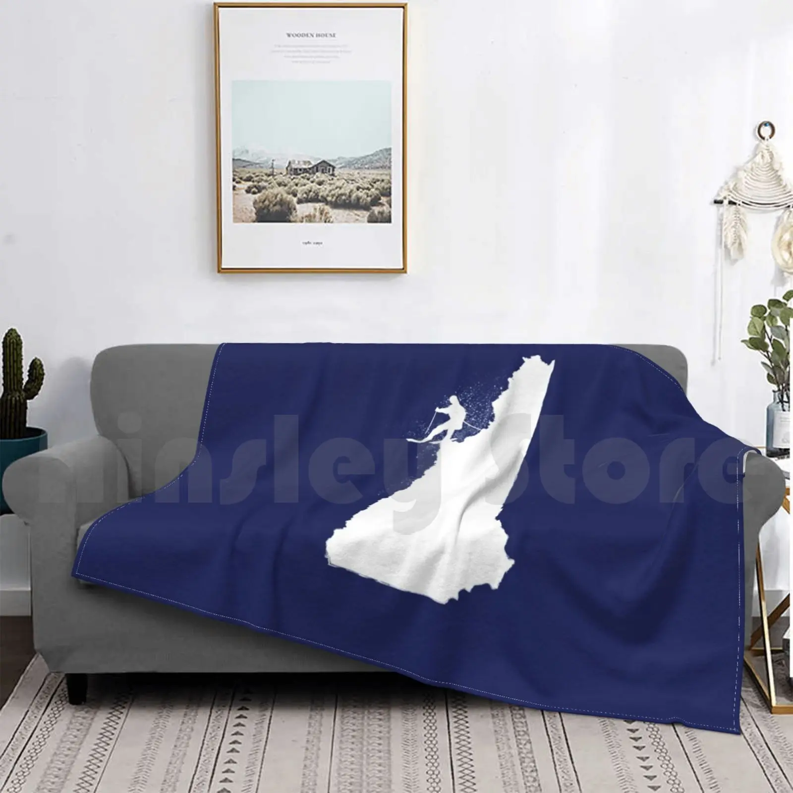 

Ski New Hampshire Granite State Skier Blanket Fashion Custom Ski New Hampshire White Mountains Loon Bretton Woods