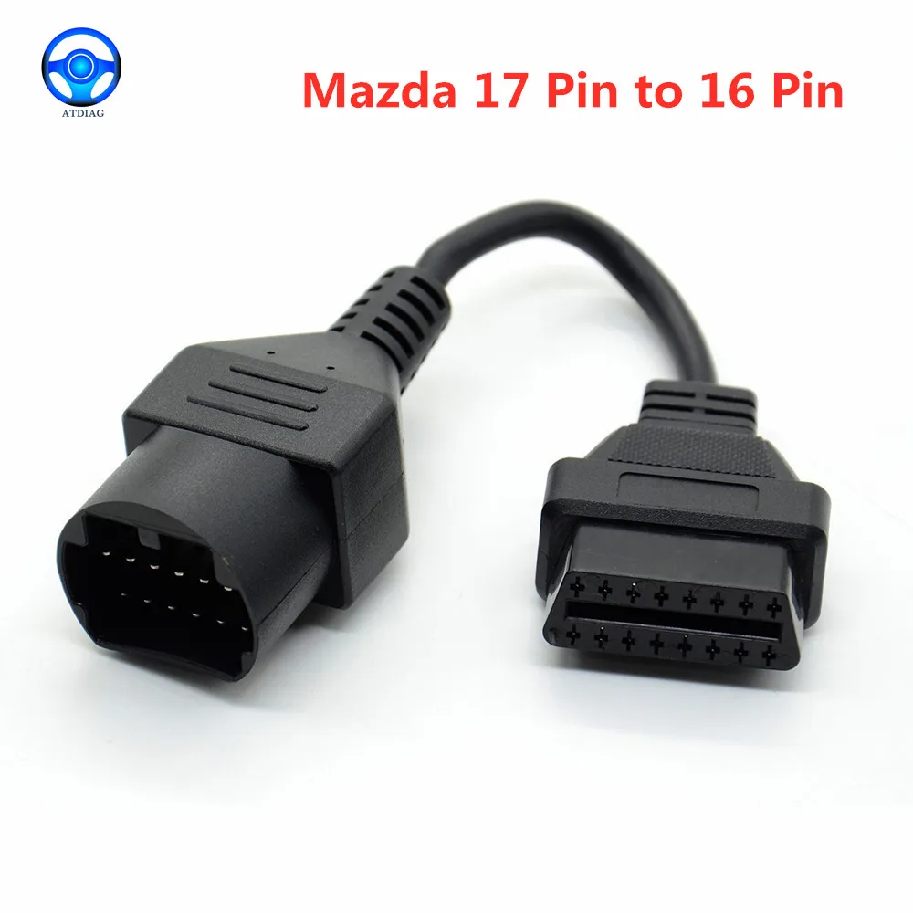 Mazda 17Pin - 16Pin Obd2 Obd Ii Kábelcsatlakozó -Kábelhez A Mazda 17 Pin -Kódhoz, Csatlakoztassa Az Adapter Ingyenes Szállítását