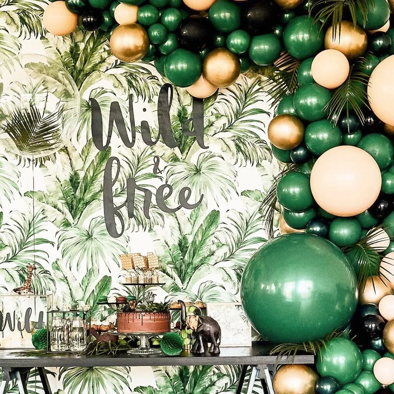 

100pcs 10inch Dark Green Latex Balloon DIY Garland Arch Kids' Birthday Party Decorations Adult Helium Balls Wedding Supplies