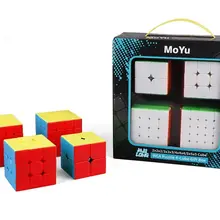 Набор скоростных кубиков, Moyu Mofang Jiaoshi Meilong MF2S 2x2 MF3S 3x3 MF4S 4x4 MF5S 5x5 Stickerless Magic Cube 234 набор с подарочной коробкой