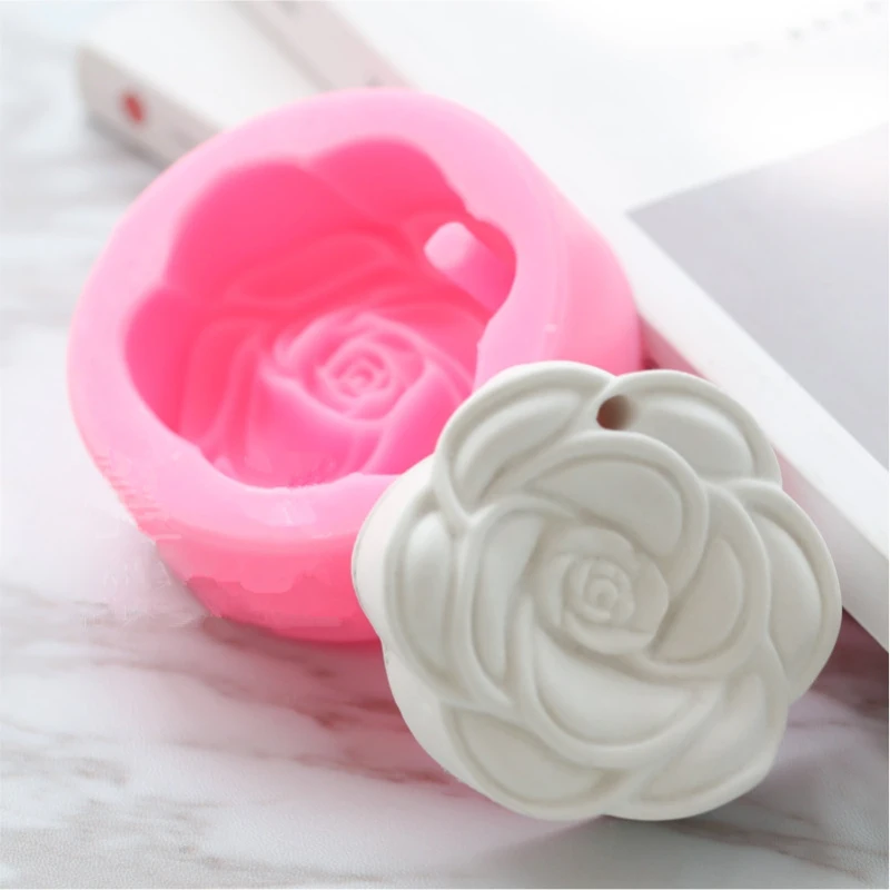 Silicone Mold Flower Bloom Shape Aromatherapy Plaster For Car Pendent Decoration Fondant Cake Baking Molds Candle Soap Handmade | Дом и сад