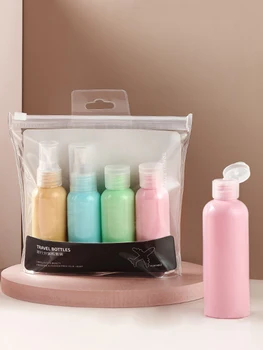 

4pcs Empty Gloss Tube DIY 50ml Refillable Balm Container Powder Bottle Spray Emulsion Sub-Bottle Cosmetic Bottle Travel Set