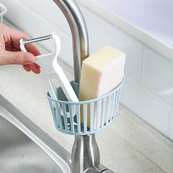 

Kitchen Organizer Sink Hanging Storage Basket Free Punch Kitchen Faucet Basket Hanging Bag Drain Rack