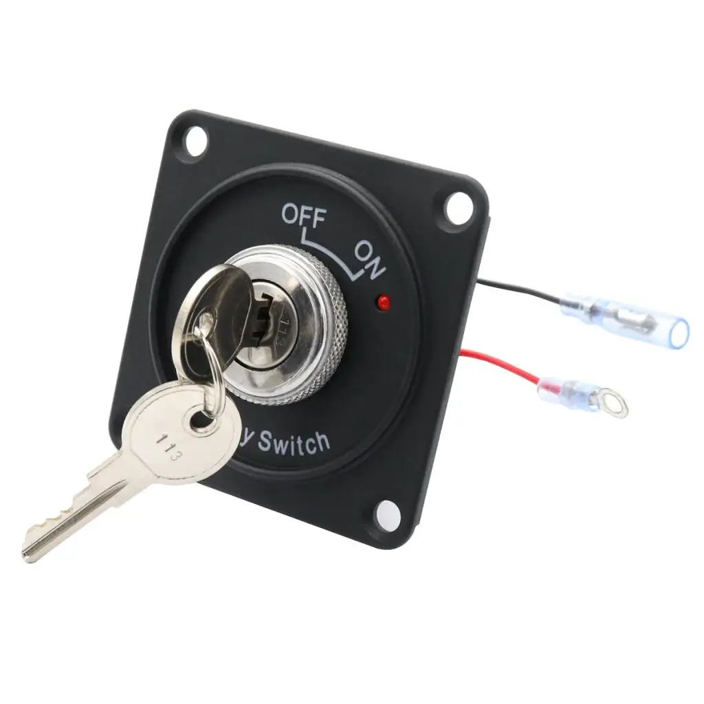 Auto Key Ignition Switch Panel with 2 Keys, Red LED indicator (2-Position)