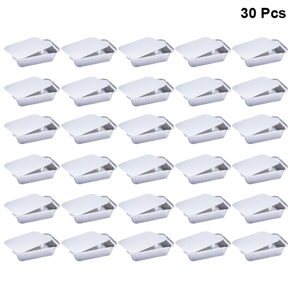 

30pcs Aluminum Foil Pans Non-toxic Tin Liners Food Storage Tray for Meal Prep Takeout Baking