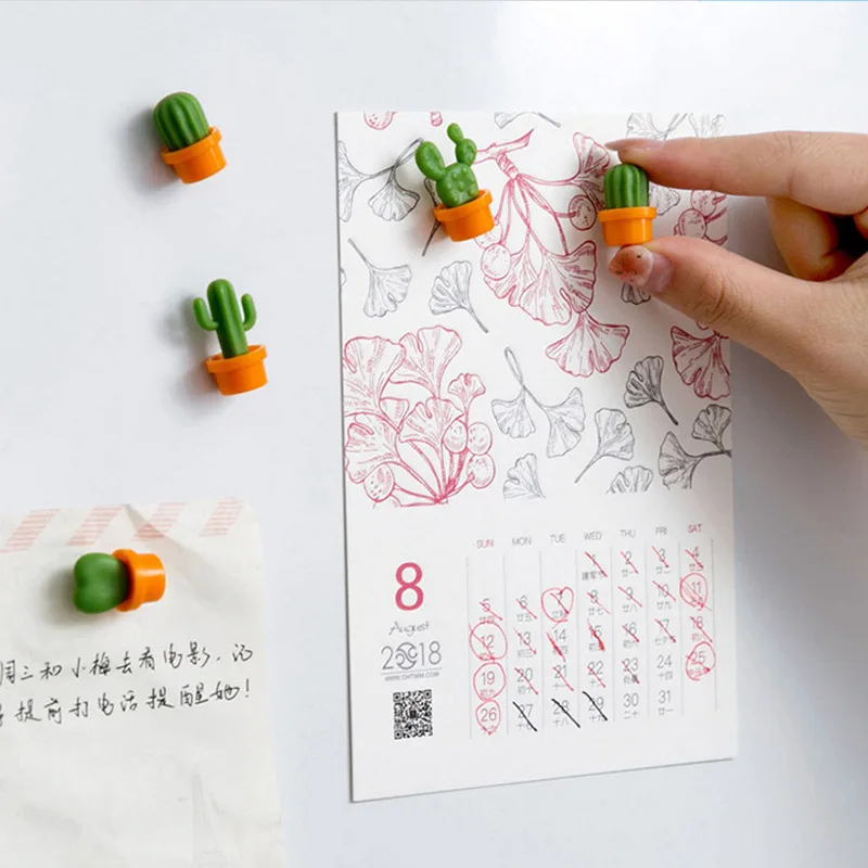 6 шт./компл. магниты на холодильник милое растение суккулент магнит кнопка кактус