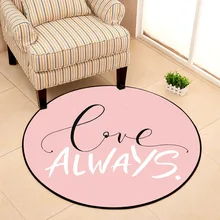 Cilected розовый простой Алфавит круглый коврик для пола для гостиной спальни нескользящий коврик для ног мультяшный принт компьютерный стул ковер
