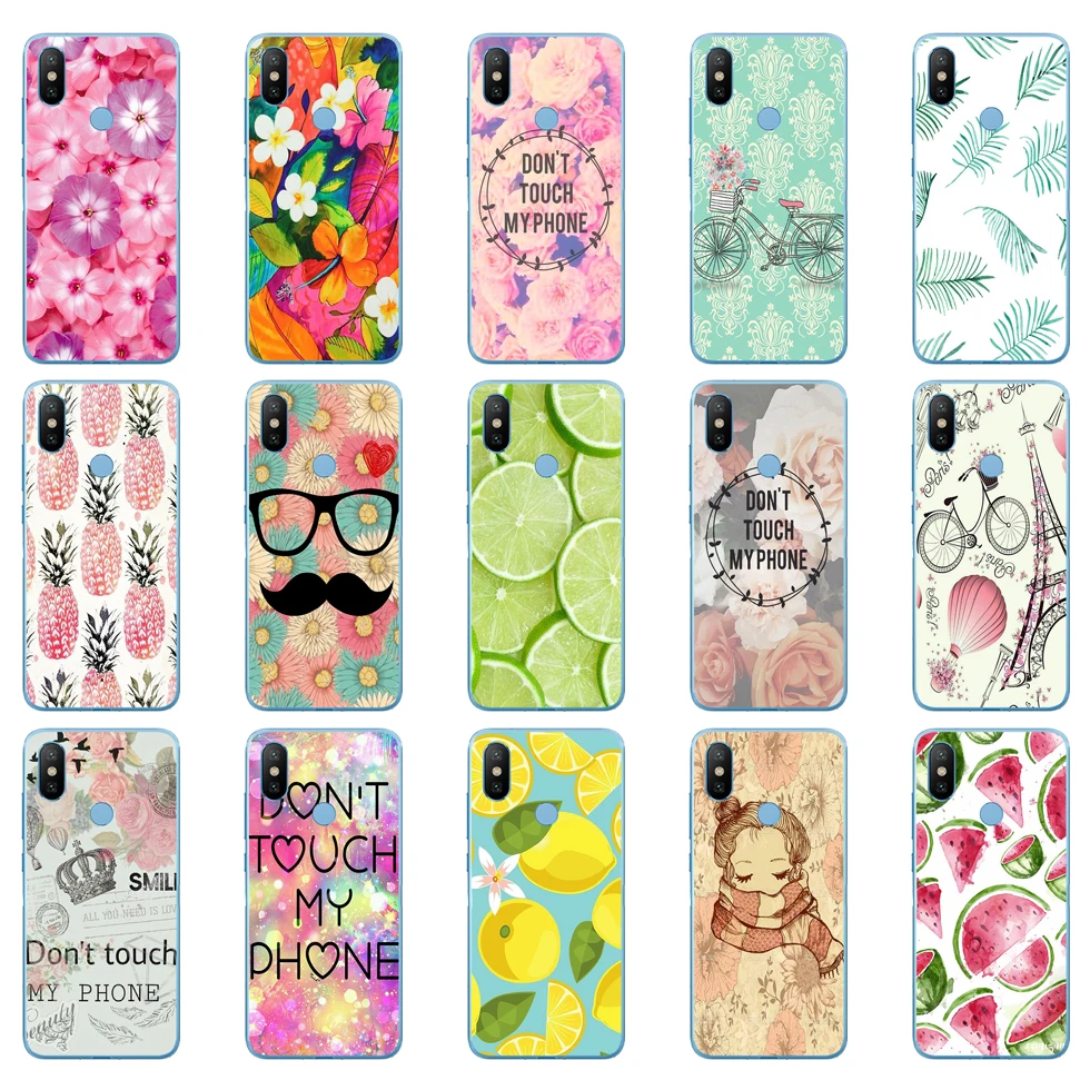 

77DD Do Not Touch My Phone Pink Flower Soft Silicone Cover Case for Xiaomi Redmi 6 6a mi 8 a2 lite note 5 6 pro 7 case