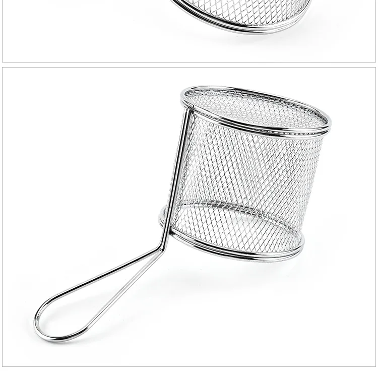 Iron Art Circle you zha lan Fried Chicken Basket Fries Basket Kitchen Multi-functional Stainless Steel Food Basket