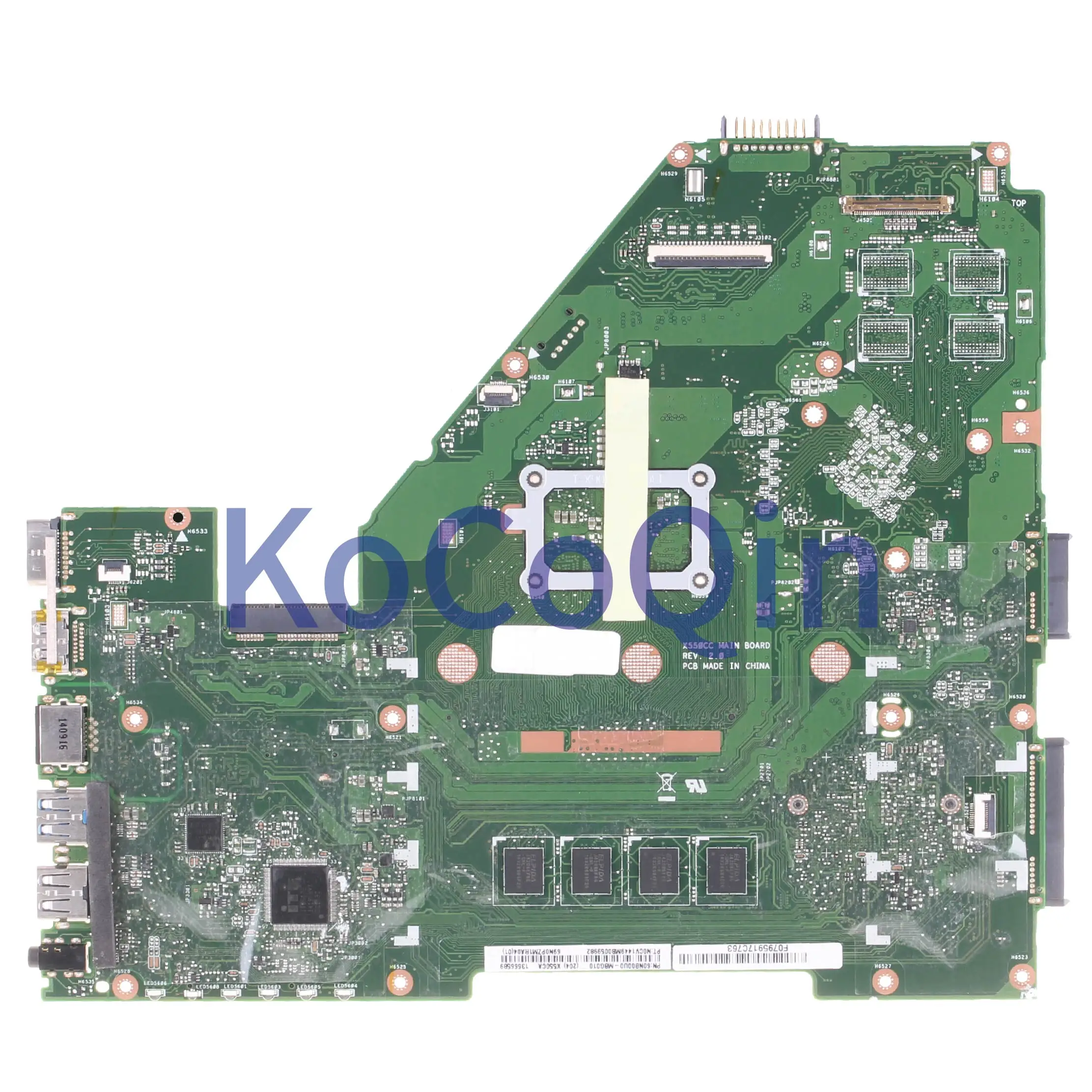 KoCoQin материнская плата для ноутбука ASUS X550CC материнская плата REV: 2,0 SR0V3 Celeron 867 с 4G ram