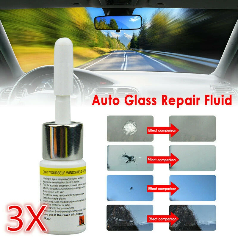 

Automotive Car Window Windshield Glass Crack Chip Nano Repair Fluid Tool Kit Practical Car Glass Repair Tool