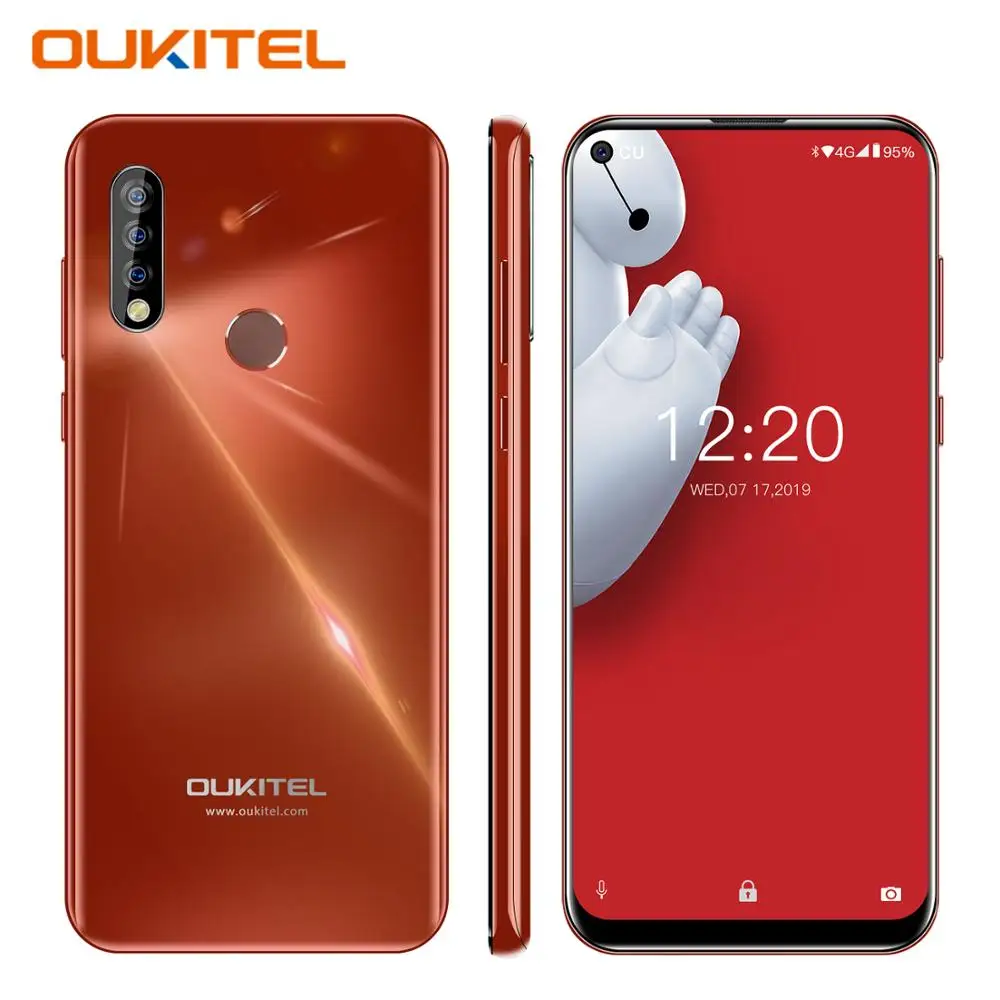 OUKITEL C17 Pro 6,35 "Android 9,0 мобильный телефон 19,5: 9 MTK6763 Восьмиядерный 4G 64G двойной 4G LTE Тройная камера Dual SIM смартфон