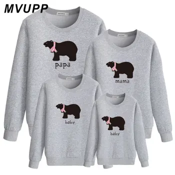 

papa mama baby bear family matching sweatshirt momy and me clothes father son outfits mother daughter look clothing 2019 Autumn