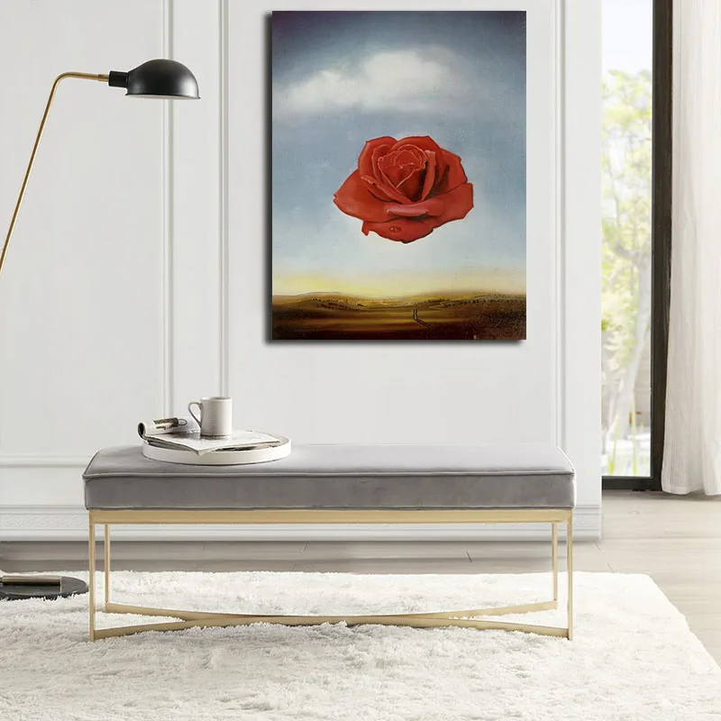 Salvador Dali Meditative Rose Flower Poster Painting Wall Art Posters and  Prints Cuadros Pictures Home Decor for Living Room - AliExpress