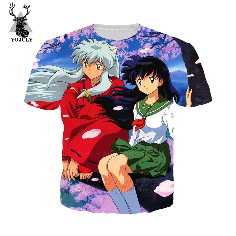 15 Inuyasha футболка Sesshoumaru off white мужское Объёмный рисунок(3D-принт) футболки с аниме рисунком модная одежда в стиле «хип-хоп» с о-образным вырезом с коротким рукавом Уличная Топы A496 - Цвет: 15
