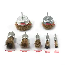 7 шт. проволока кисти набор полюс чаша медное покрытие сталь латунь чашки ржавчины краски