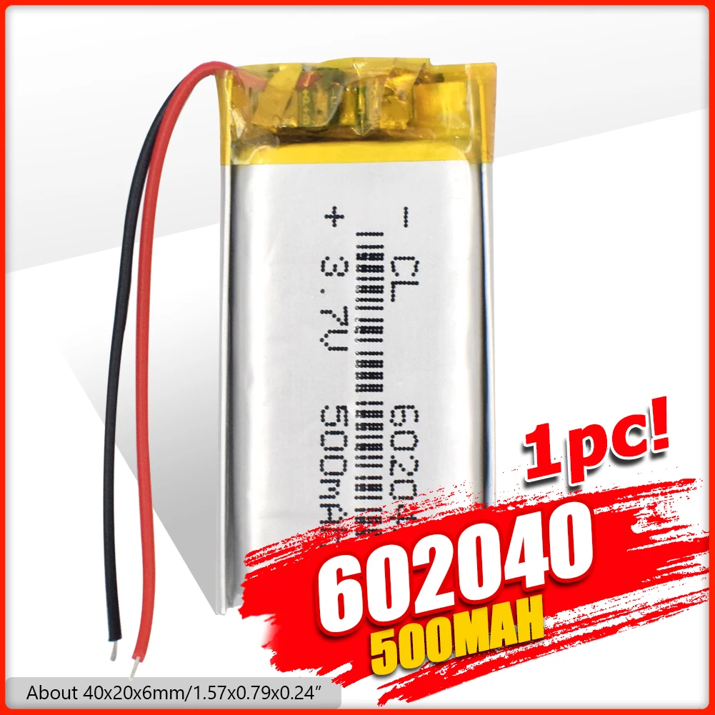 1/2/4 шт. 3 7 в 500 мАч 602040 полимерный литий ионный/Li Po Перезаряжаемые ионный