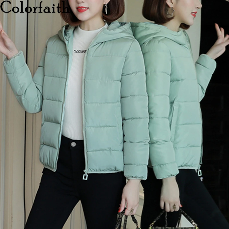 Colorfaith новинка 2019 Осень зима женский пуховик тонкая стеганая верхняя одежда с