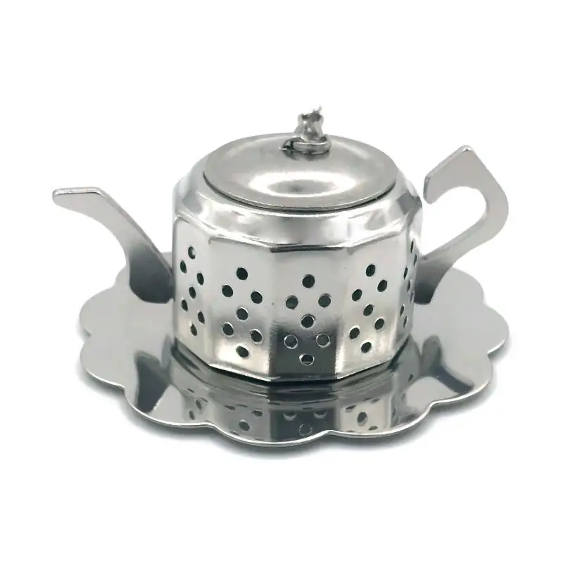 

TPFOCUS Pot Mug Tea Strainer Simple Stainless Steel Kettle Shape Tea Leaf Strainer Filter Kitchen Tea Infuser