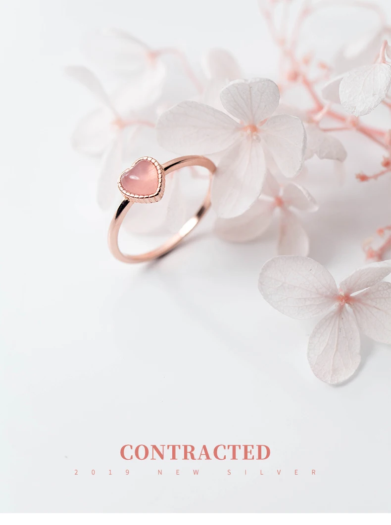 Modian Romantic Pink Opal Hearts Elegant Rose Gold Color Open Adjustale Rings for Women Fashion Fine Jewelry Valentine's Gift Modian Romantic Pink Opal Hearts Elegant Rose Gold Color Open Adjustale Rings for Women Fashion Fine Jewelry Valentine's Gift