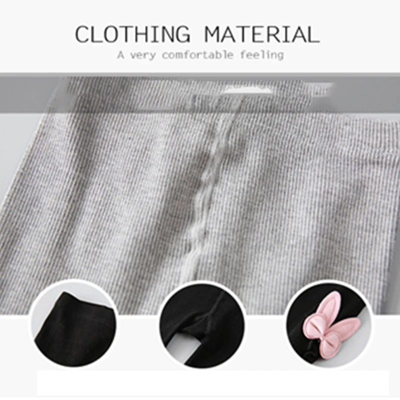 Модная детская одежда новые леггинсы для девочек детские штаны на весну и осень удобные вязаные брюки с ушками кролика