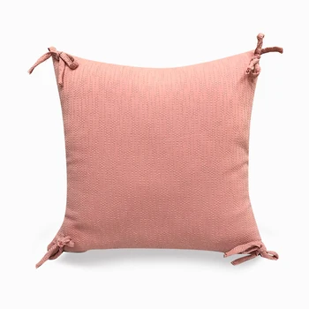 

Jacquard Throw Pillow Cover With Bowknot Decorative Pillows Cushion 4 Sofa Car Decor Color Cover Bed Pillowcase 43x43cm For Home