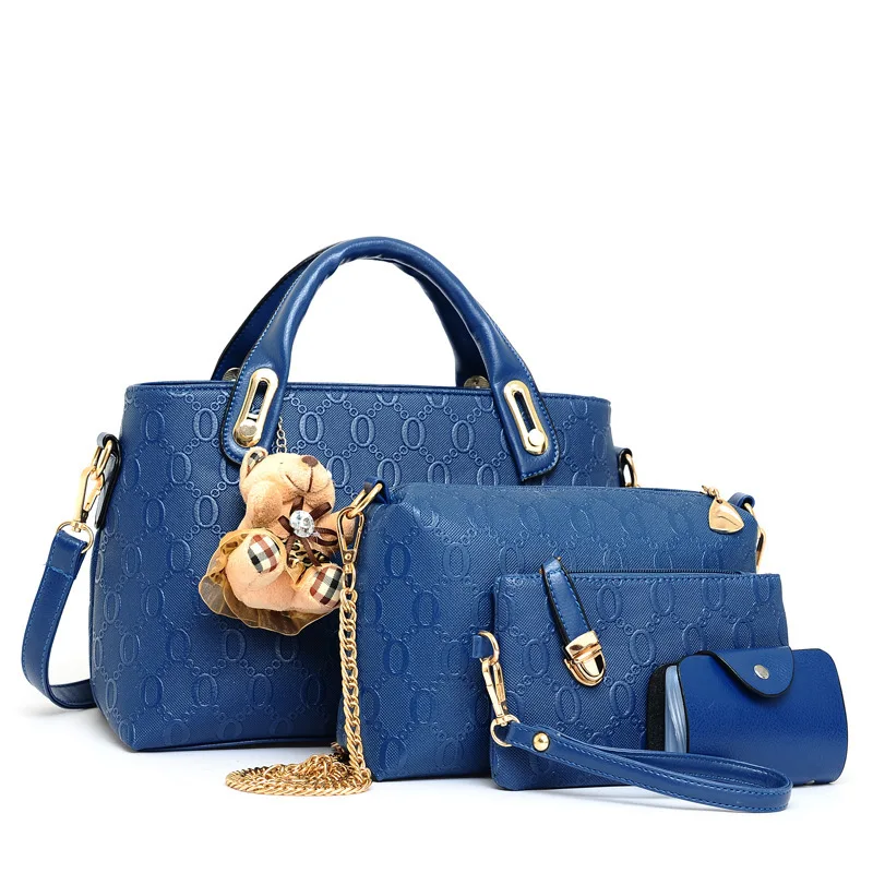 

2019 New Style Europe And America WOMEN'S Fashion Handbag Hand Bear Four-piece Set Different Size Bags Crossbody Bag