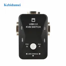 Kebidumei 2 порта KVM USB переключатель руководство VGA USB KVM переключатель коробка USB 2,0 Мышь Клавиатура 1920*1440